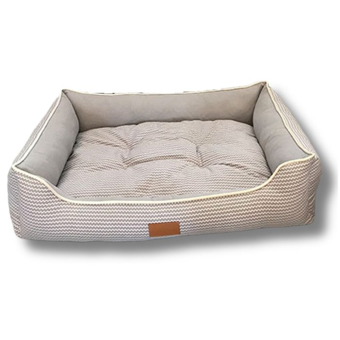 Grey Square Dog Bed