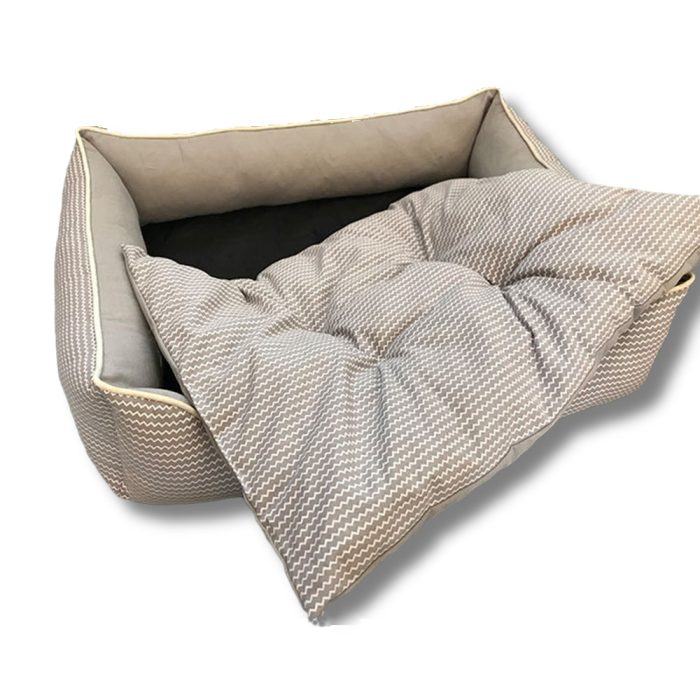 Grey Square Pet Bed